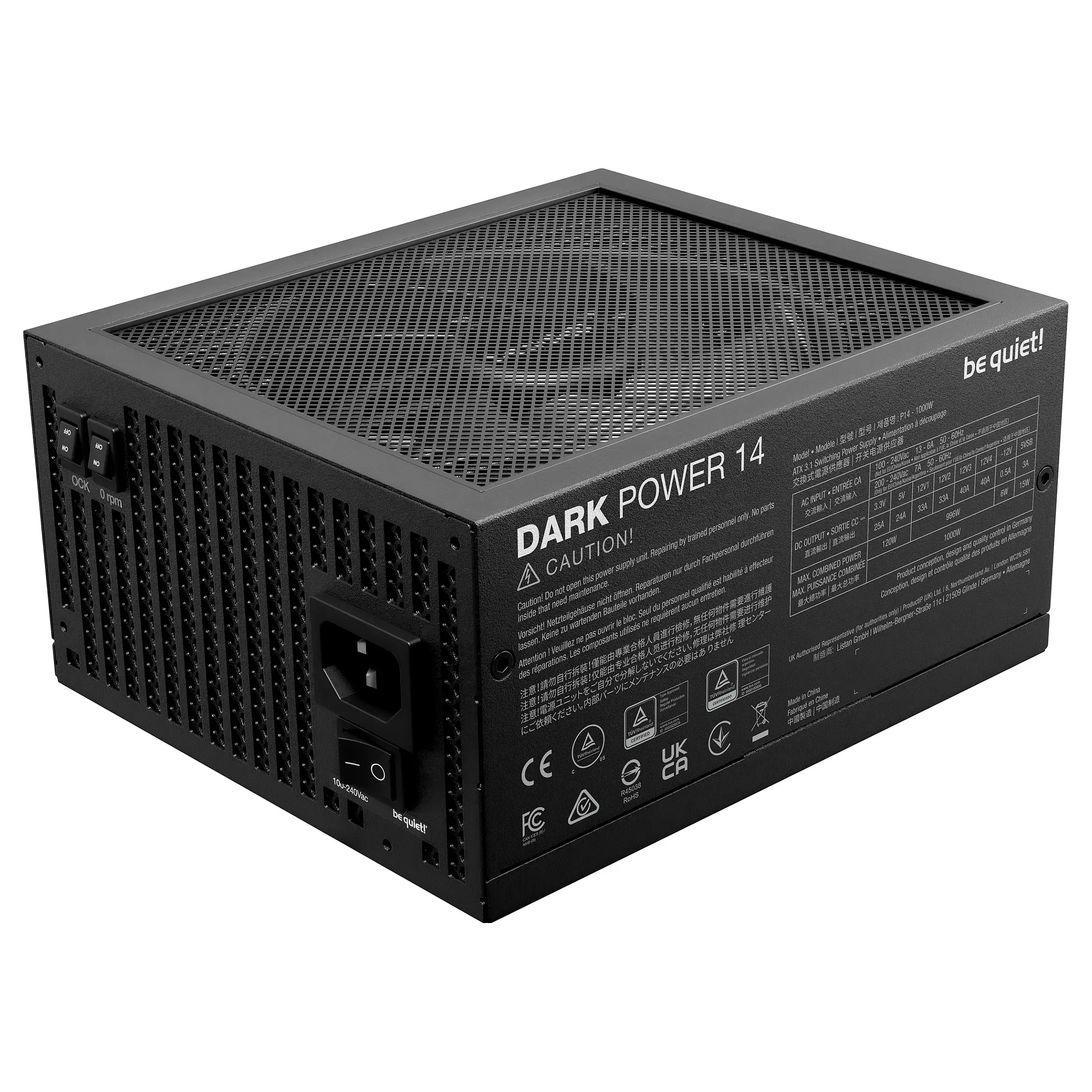 be quiet  Dark Power 14 1000 W   80 Plus Titanium Netzteil 20 4 pin ATX ATX Schwarz PC-Komponenten