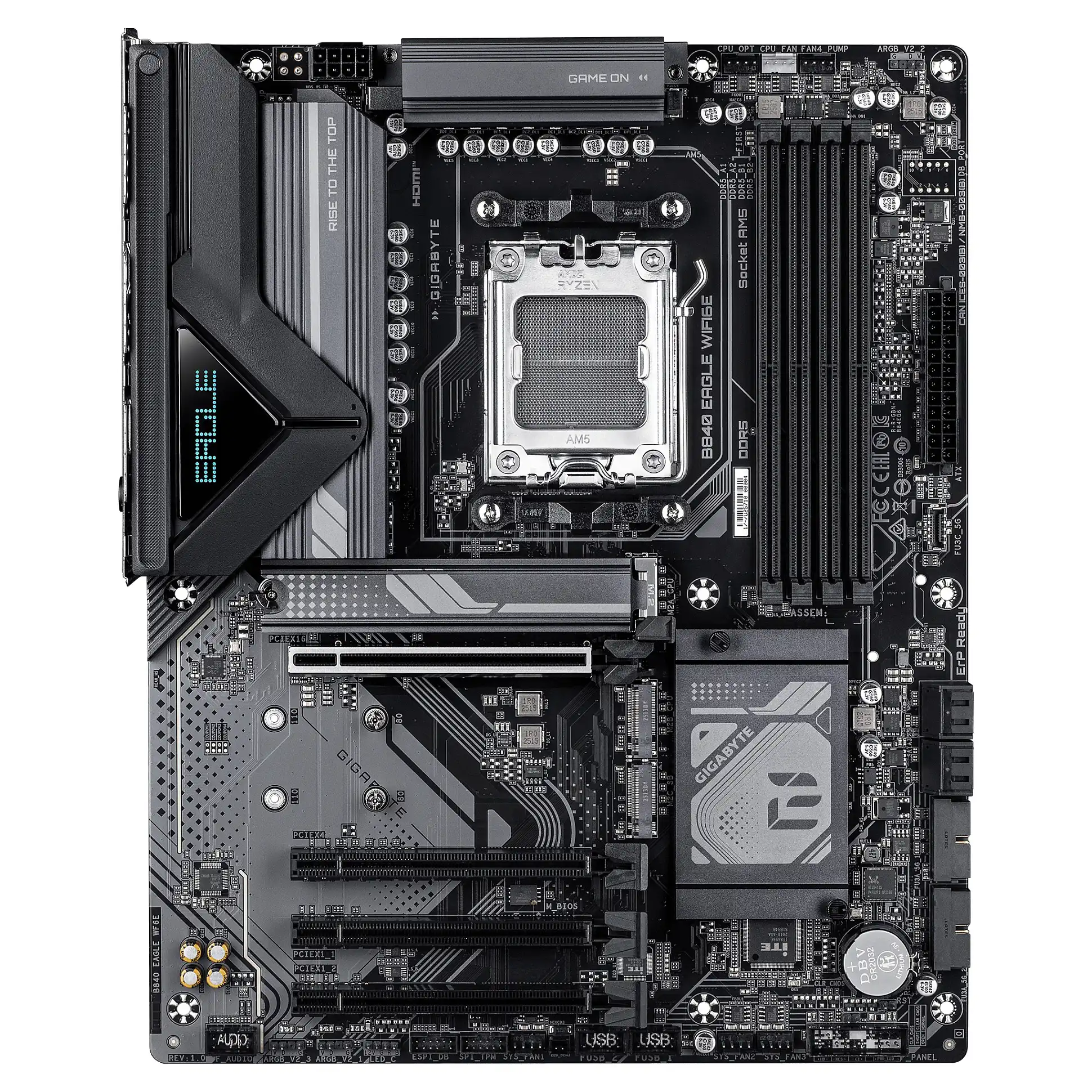 GIGABYTE B840 EAGLE WIFI6E Mainboard   AMD Ryzen 9000 Prozessoren  8 2 2 Phasen VRM  bis zu 8200MHz DDR5 O C   2xPCIe 4 0   1xPCIe 3 0 M 2  Wi Fi 6E  2 5GbE LAN  USB 3 2 Gen 2 PC-Komponenten
