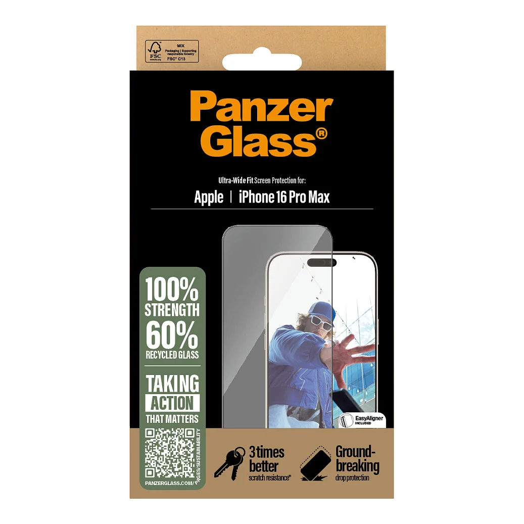 PanzerGlass   Displayschutz iPhone 16 Pro Max   Ultra Wide Fit Notebook & Tablet Zubehoer