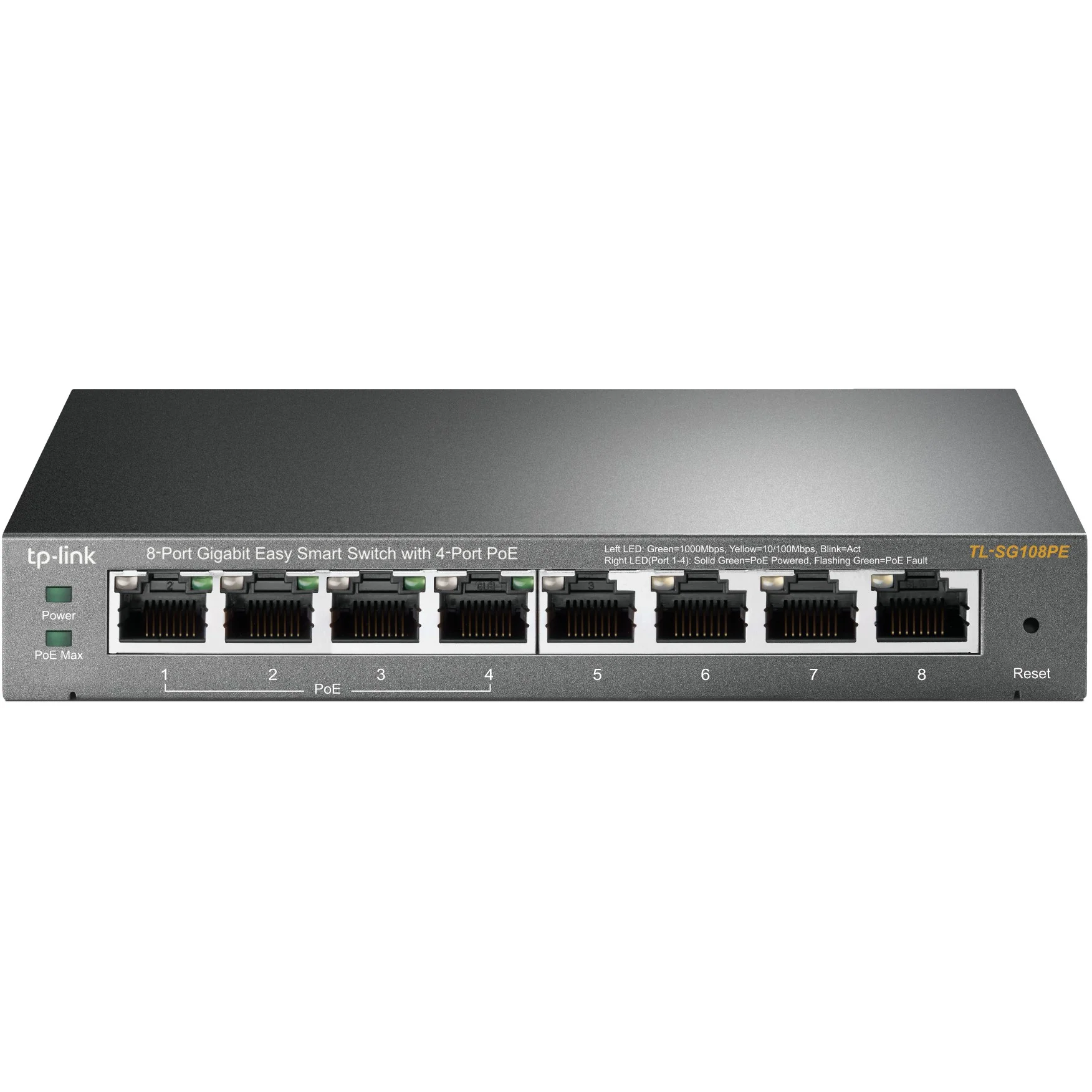 TP Link 8 Port Gigabit Easy Smart Switch mit 4 Port PoE  Netzwerk