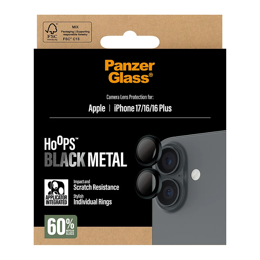 PanzerGlass   Hoops  Kameraschutz Schwarz iPhone 17   iPhone 16   16 Plus Notebook & Tablet Zubehoer