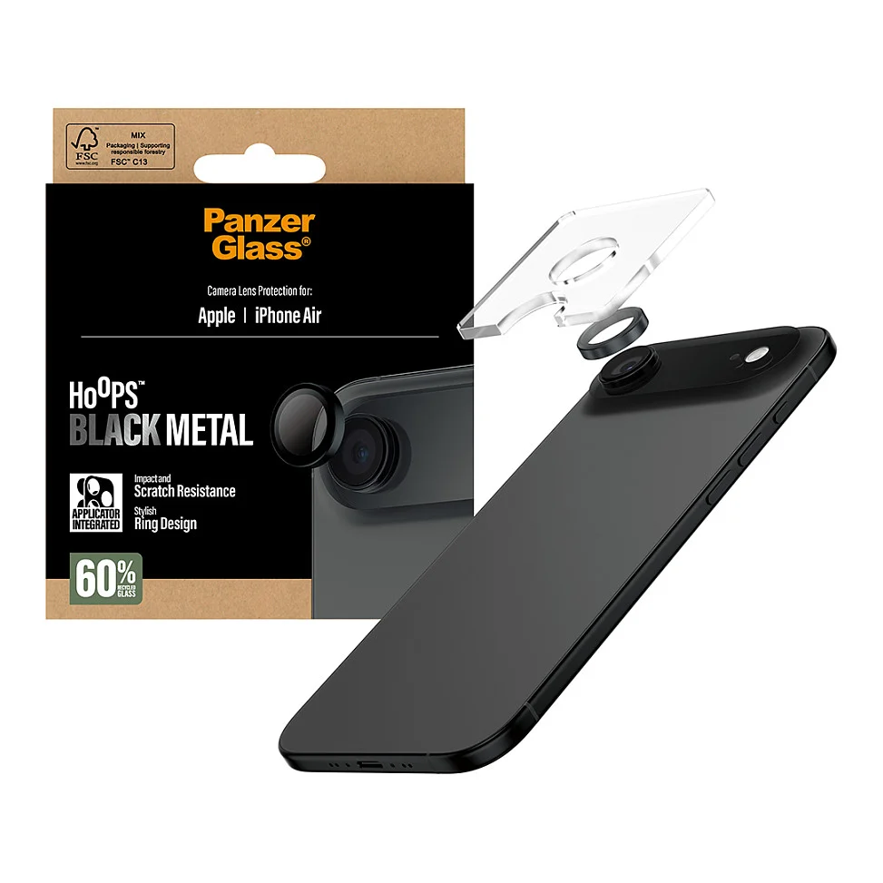 PanzerGlass   Hoops  Kameraschutz Schwarz iPhone Air Notebook & Tablet Zubehoer