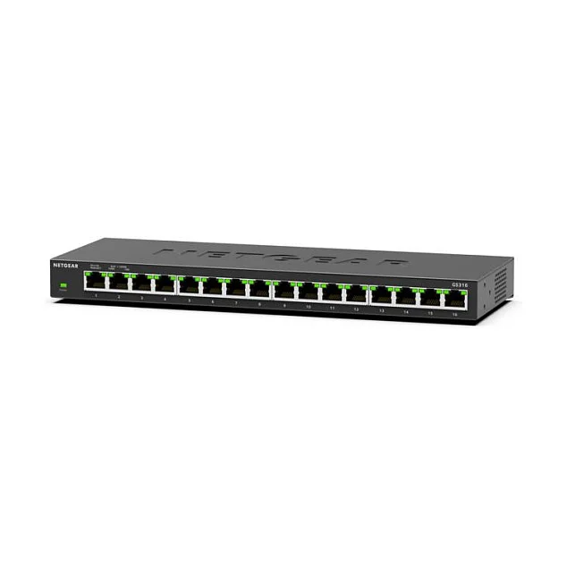 NETGEAR GS316 Unmanaged L2 Gigabit Ethernet  10 100 1000  Schwarz Switches