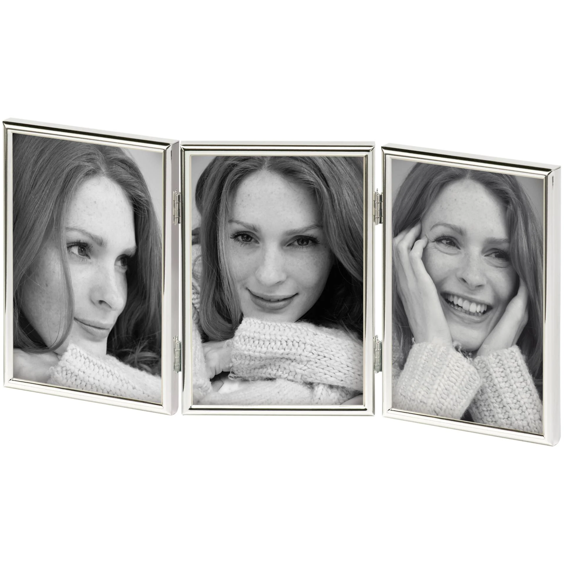 Walther Chloe silber 3x10x15 Portrait Dreifachrahmen WD315S Bilderrahmen