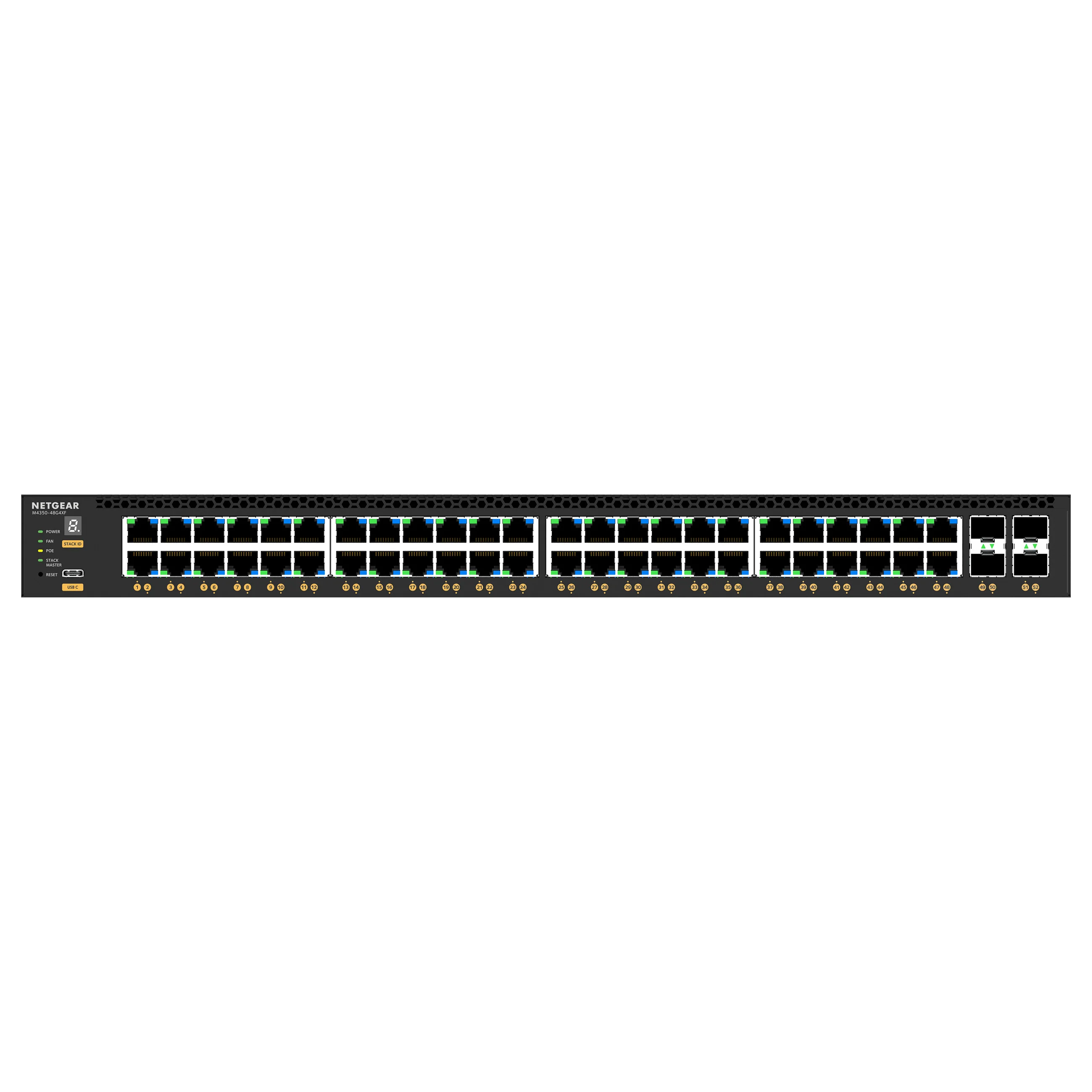 NETGEAR M4350 48G4XF Managed L3 Gigabit Ethernet  10 100 1000  Power over Ethernet  PoE  1U Schwarz Switches