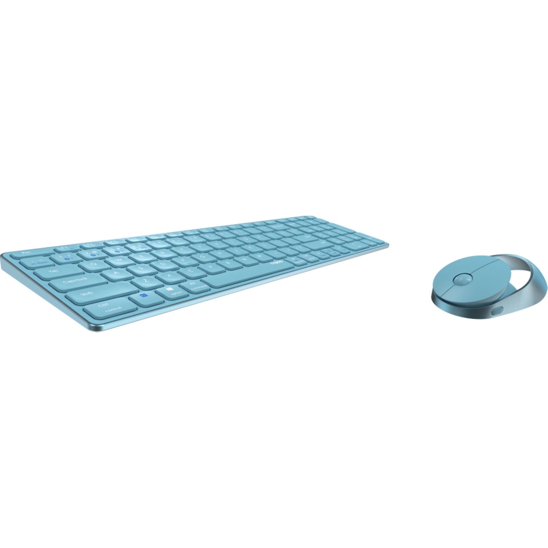 Rapoo 9750M Blau QWERTZ Kabelloses Multi Mode Deskset Tastaturen & Maeuse