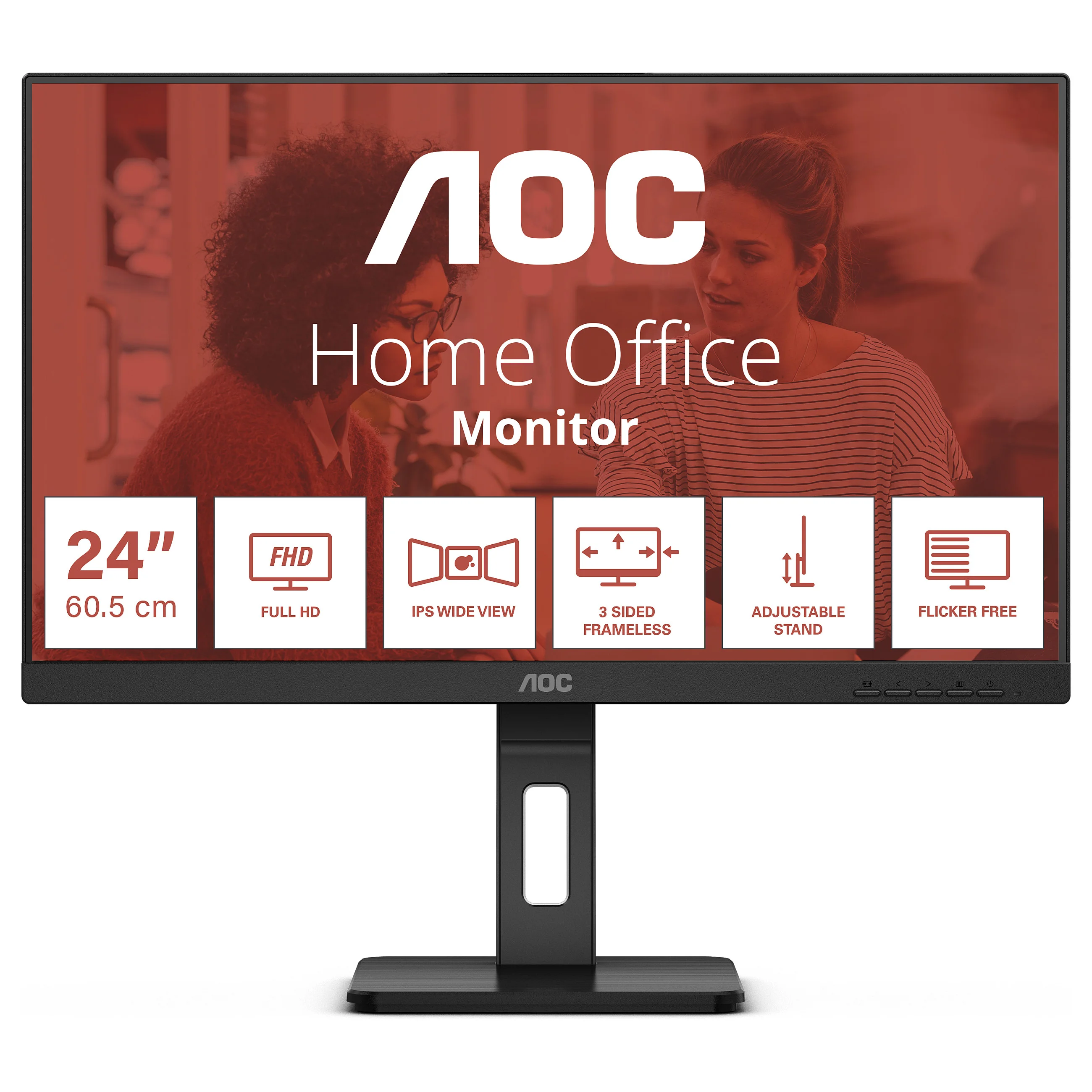 AOC 60 5cm  24Zoll 24E3QAF Full HD IPS 4ms HDMI VGA DP LS Black Monitore