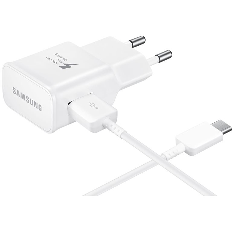 Samsung schnellladegeraet 15w netzteil inkl  datenkabel typ c 1 5m white  retail  Akkus Powerbanks & Kabel