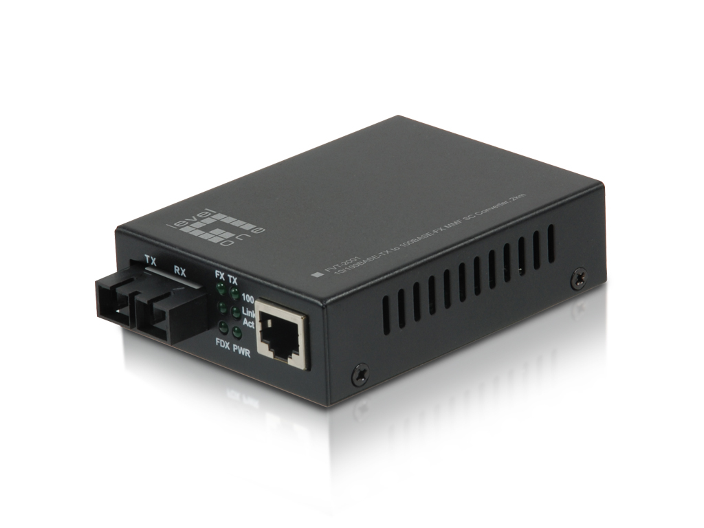 LevelOne FVT 2001 Netzwerk Medienkonverter 100 Mbit s Multi Modus Schwarz