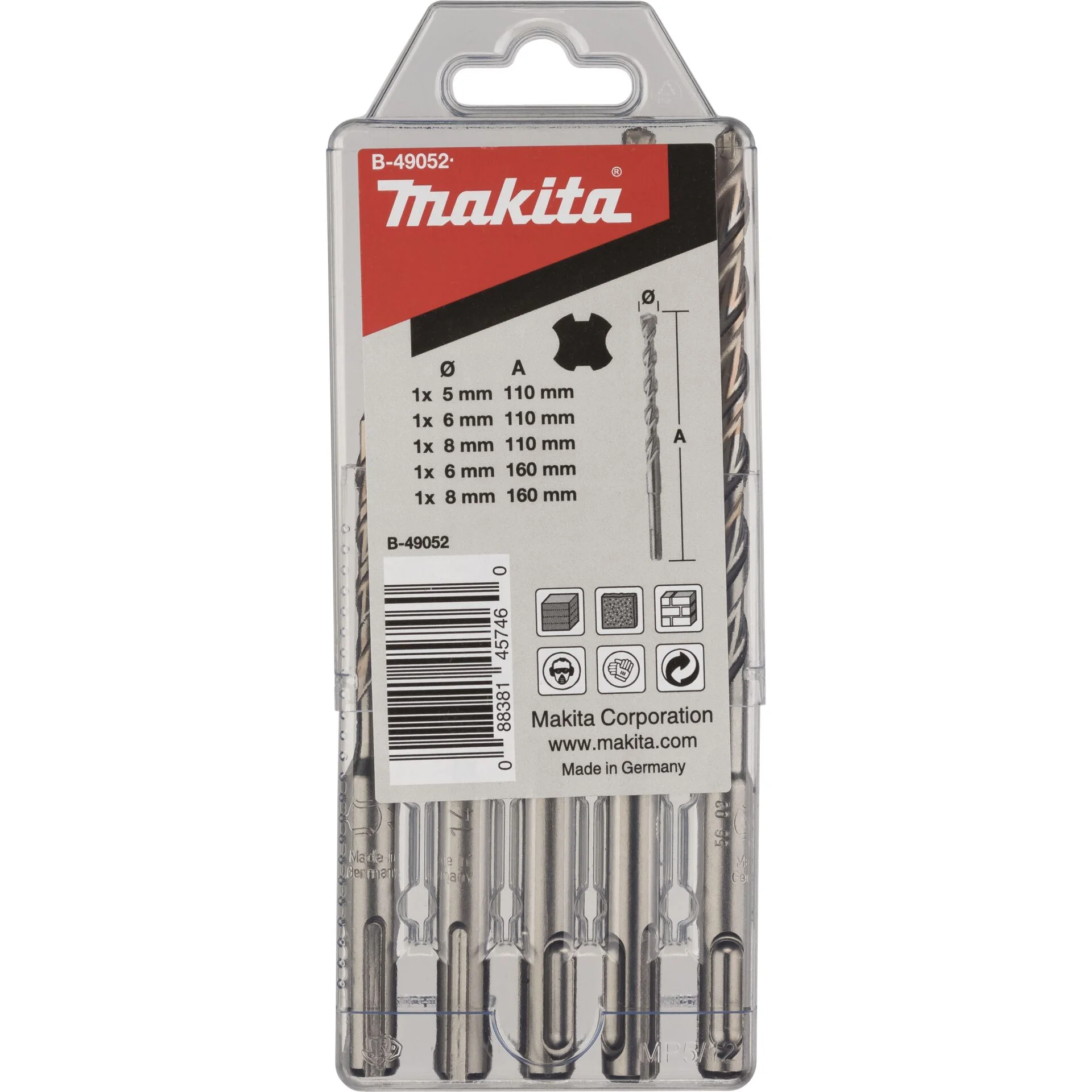 Makita B 49052 SDS VPLUS Bohrer Set Nr2 5tlg  Bohrer & Schrauber