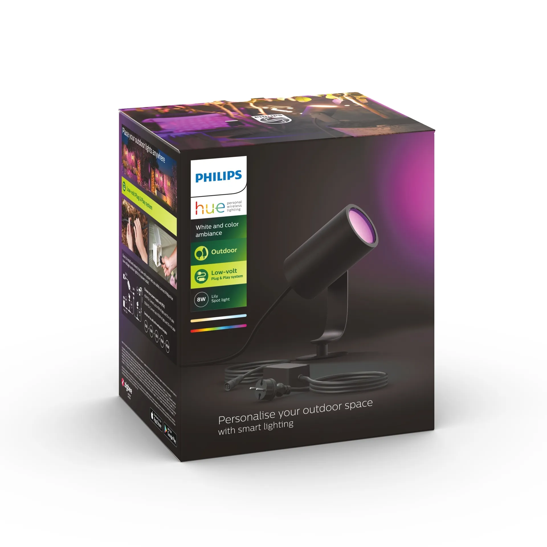 Philips Hue White and Color ambiance Lily Outdoor Spot Basis Set schwarz Aussenleuchten