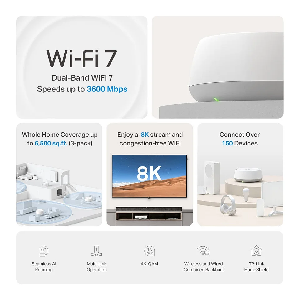 TP Link DECO BE22 Dual Band  2 4 GHz 5 GHz  Wi Fi 7  802 11be  Weiss 2 Intern Access Points