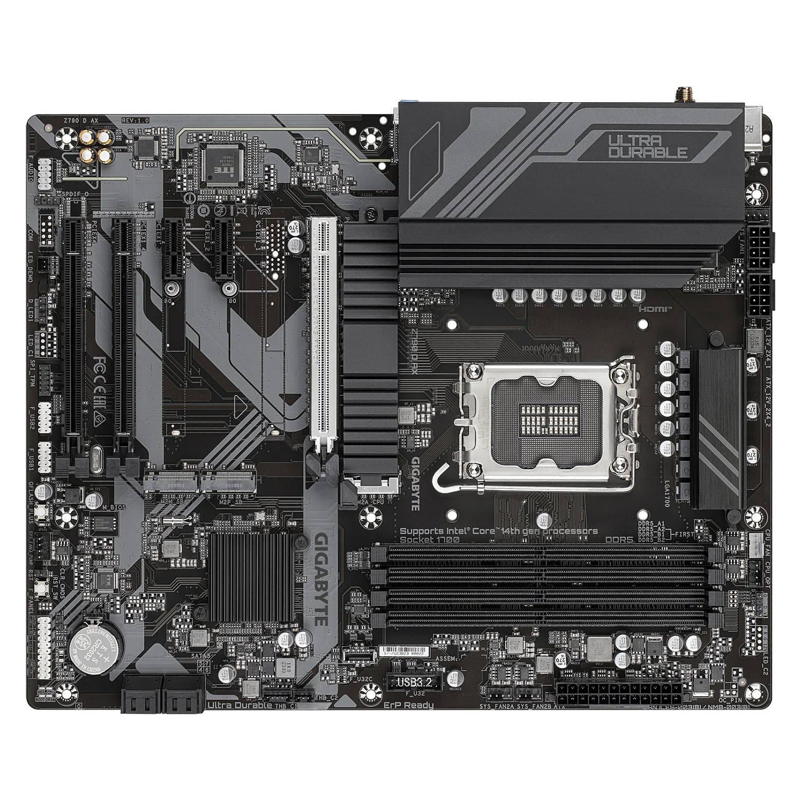 GIGABYTE Z790 D AX Motherboard   Unterstuetzt Intel Core 14  Generation CPUs  12 1 1 Phasen Digital VRM  bis zu 7600MHz DDR5  OC   3xPCIe 4 0 M 2  Wi Fi 6E  2 5GbE LAN  USB 3 2 Gen 2 PC-Zubehoer