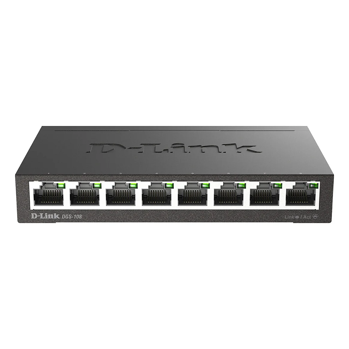 D Link DGS 108 Unmanaged L2 Gigabit Ethernet  10 100 1000  Schwarz Switches