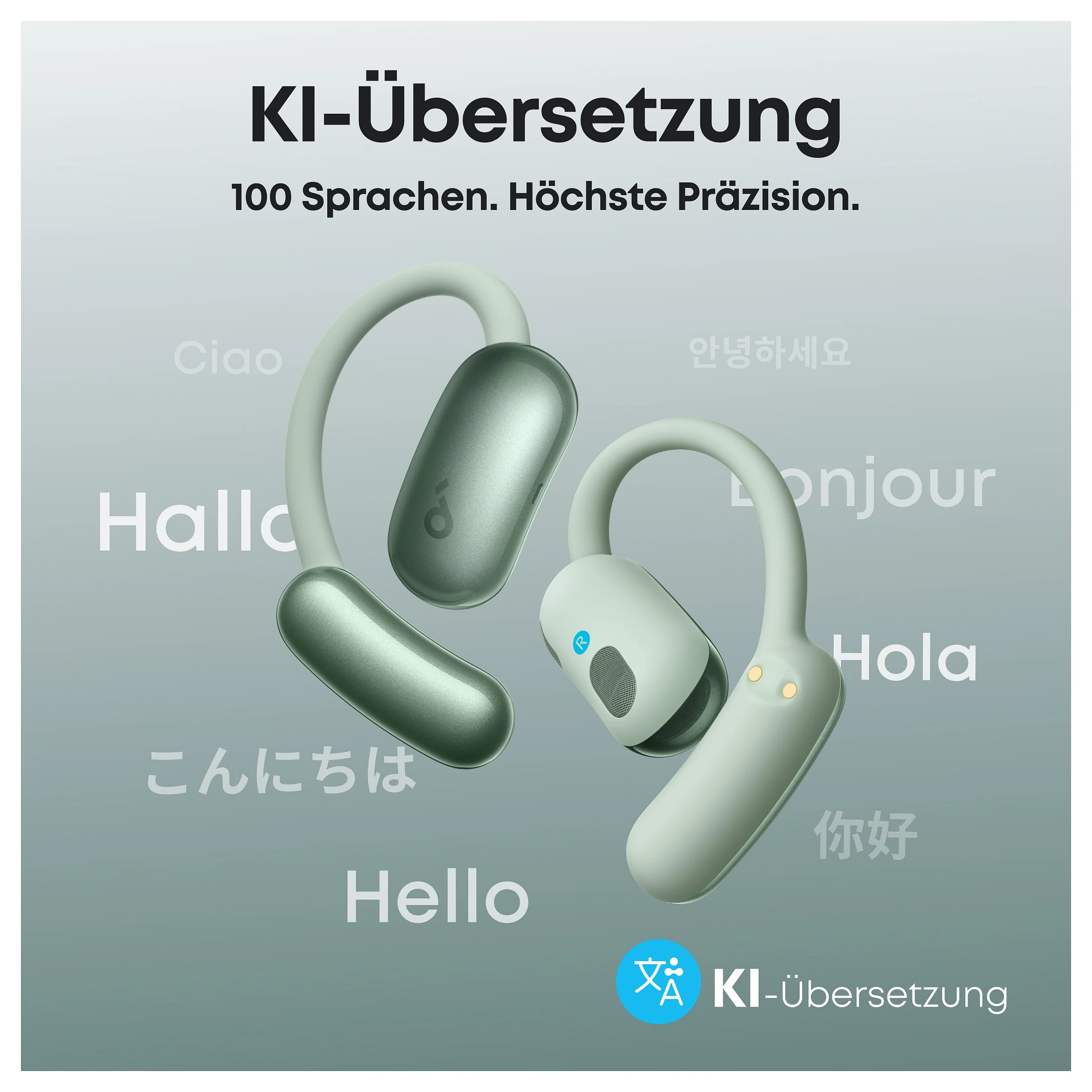 Anker soundcore aerofit 2 ai green open ear kopfhrer 35 stunden wiedergabezeit ip55 inkl  ki assisent und bersetzung Over-Ear