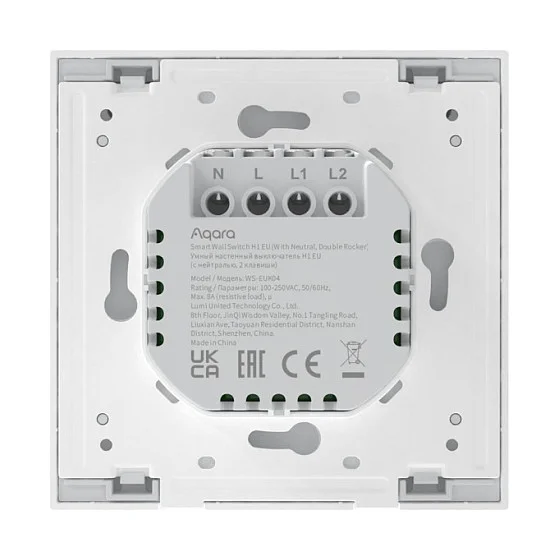 Aqara Smart Wall Switch H1 EU Weiss Doppelschalter mit Neutralleiter  Zigbee  Steckdosen