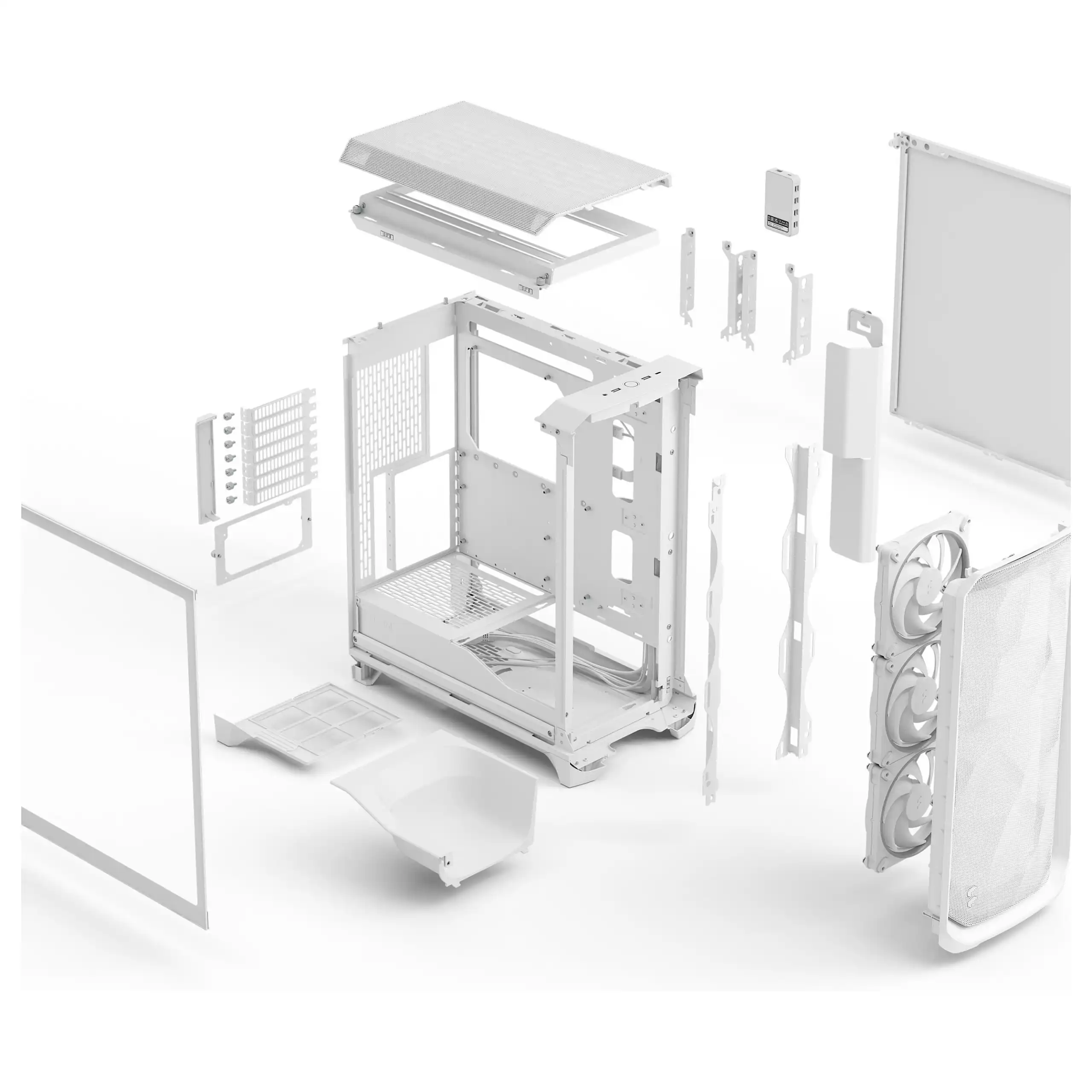 Fractal Design Midi Meshify 3 Ambience Pro RGB White TG Clear Tint PC-Zubehoer