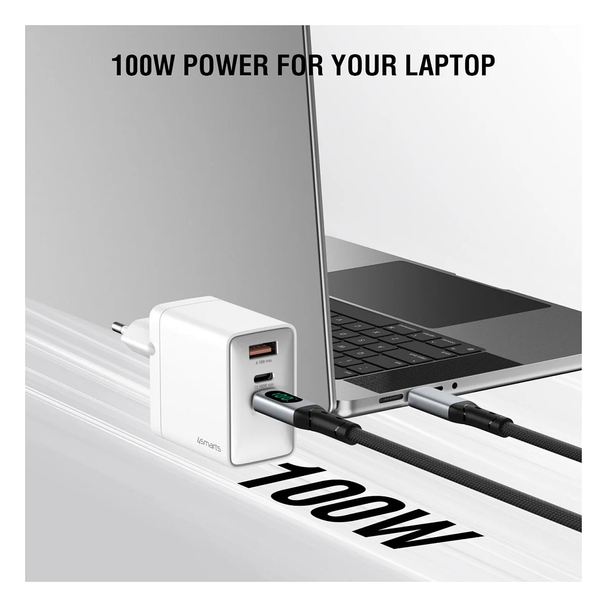 4SMARTS netzladegeraet gan pocket 100w 2c 1a  weiss Akkus Powerbanks & Kabel