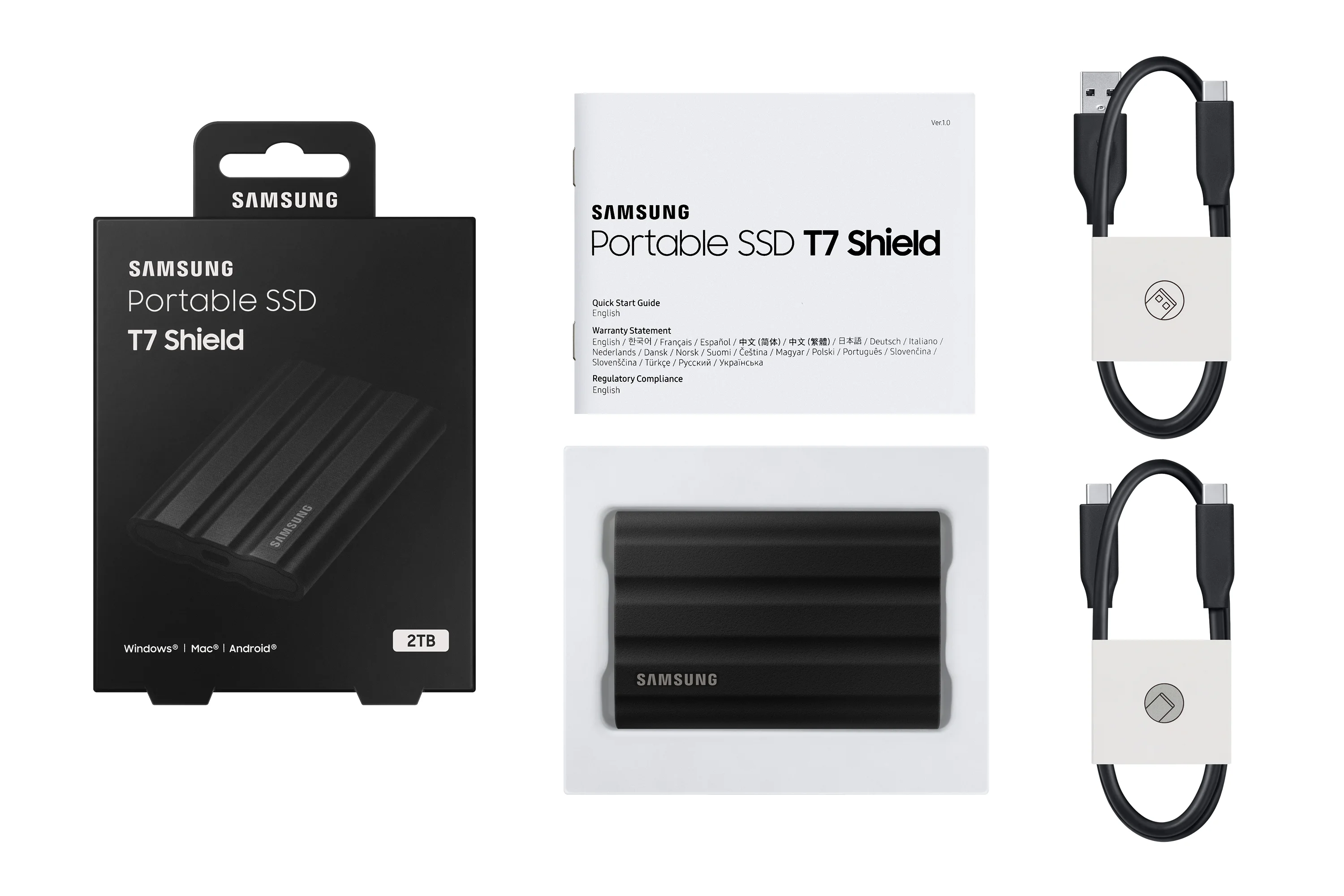 Samsung 2tb  portable t7 shield usb 3 2 gen2 schwarz retail Speichermedien