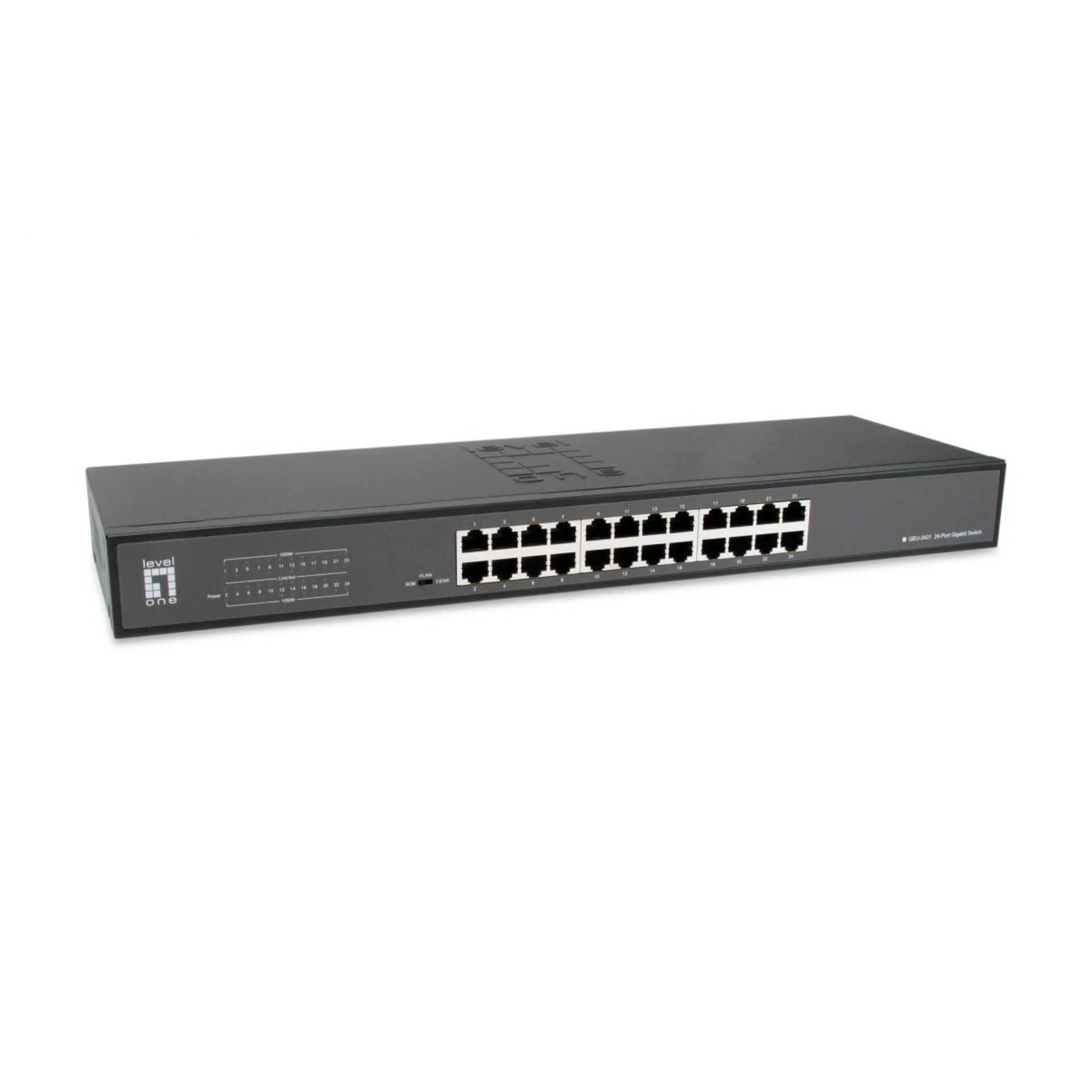 LevelOne Switch 24x GE GEU 2431 19   Rack Mount Kit Unmanaged Gigabit Ethernet  10 100 1000  1U Schwarz Switches