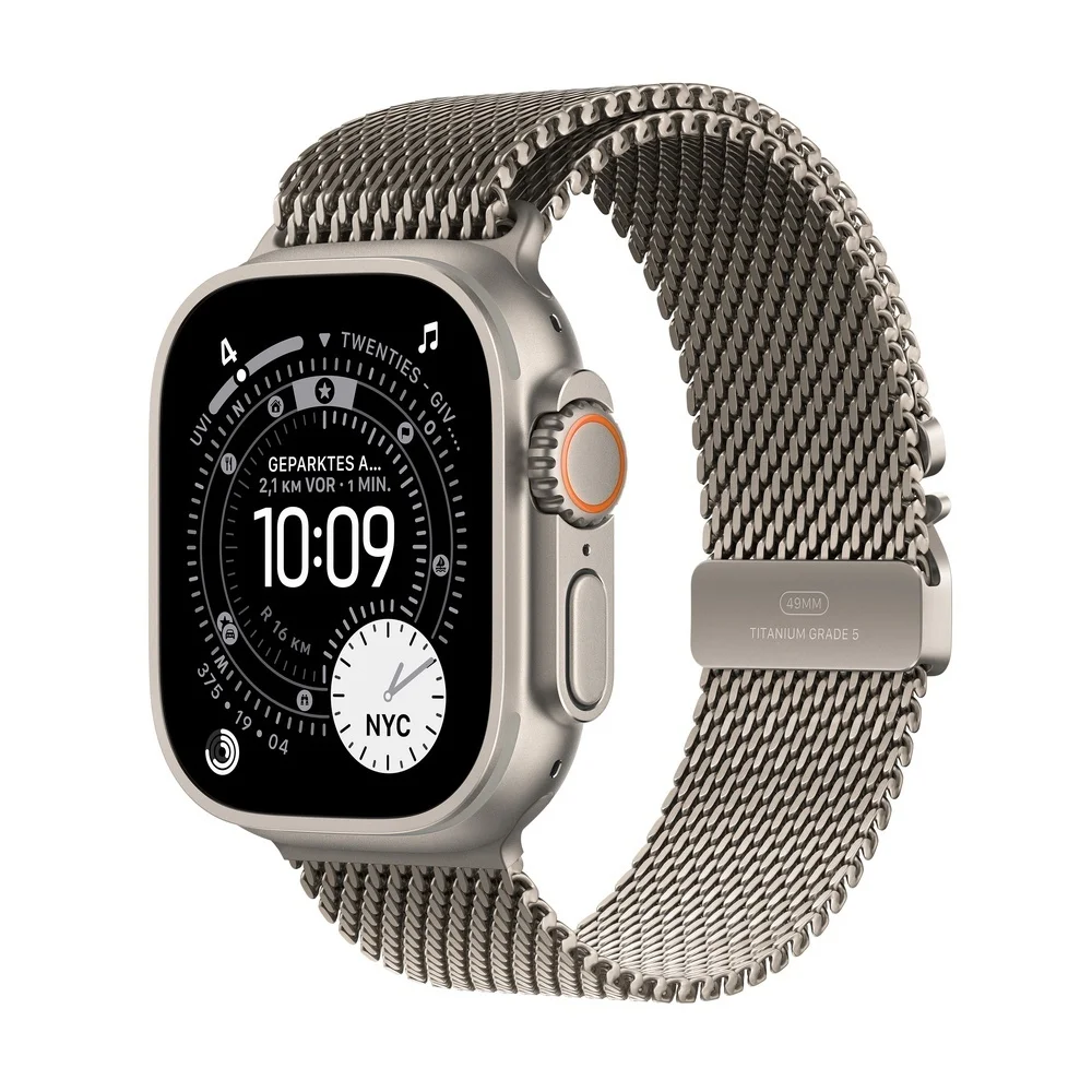 Apple Watch Ultra 3 Titanium Cellular 49mm Natur  Milanaise Titan natur  Large Smartwatches & Fitnesstracker