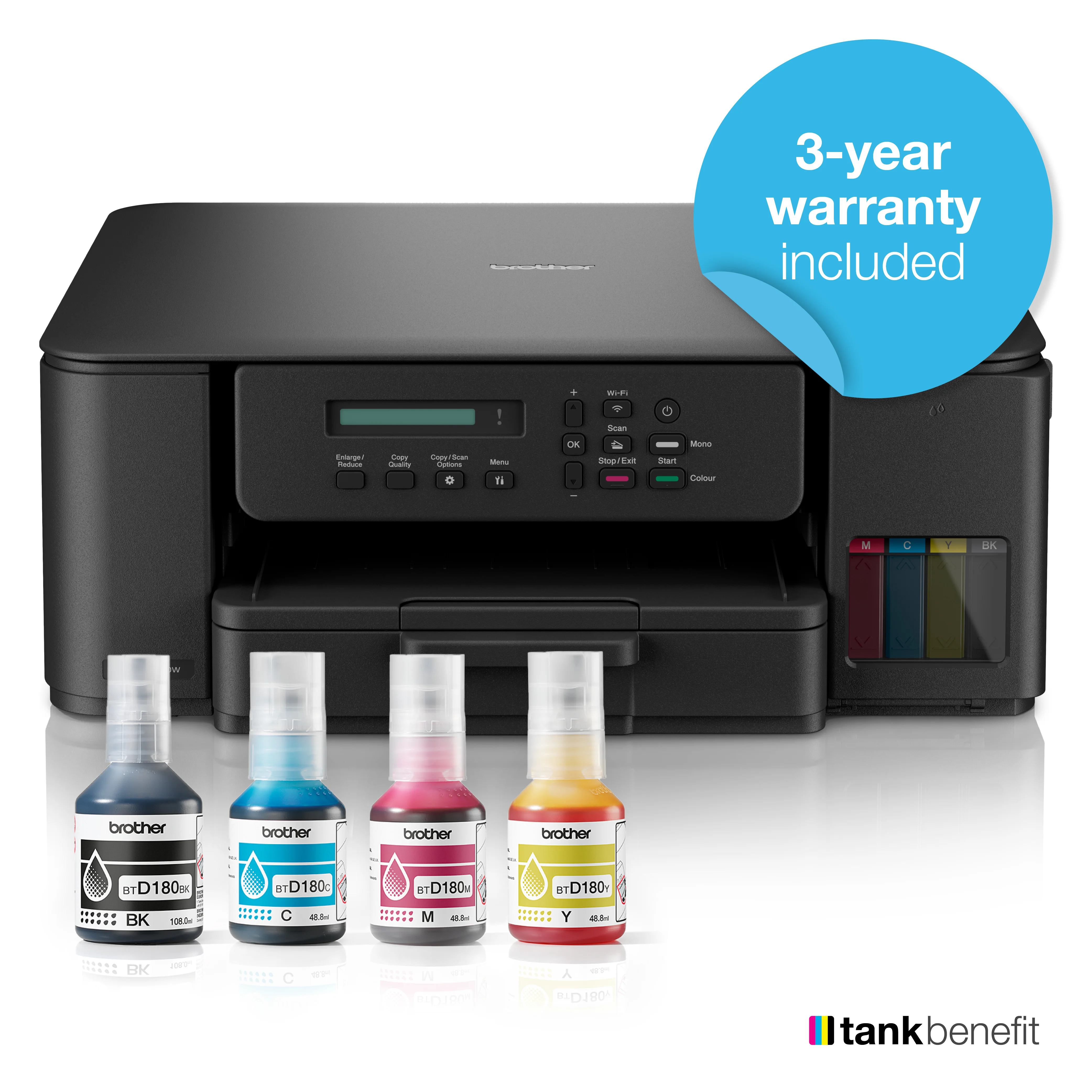 Brother DCP T580DW 3in1 Multifunktionsdrucker Tintentank Drucker & Scanner