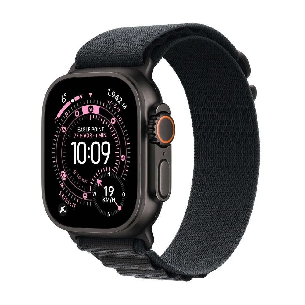 Apple Watch Ultra 3 Titanium Cellular 49mm Schwarz  Alpine Loop schwarz  Small Smartwatches & Fitnesstracker