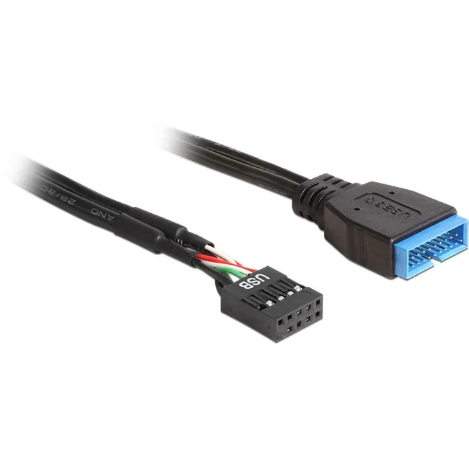 DeLOCK usb 2 0 pin header   usb 3 0 pin header  bu st  30cm schwarz PC-Zubehoer