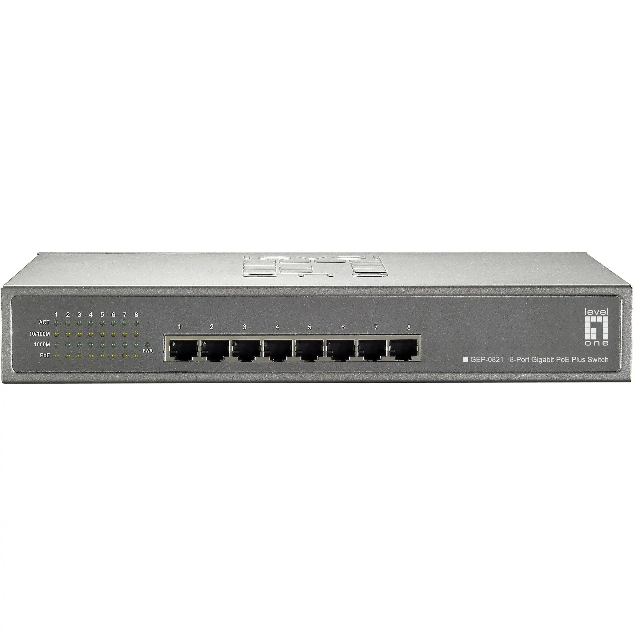 LevelOne GEP 0821 Netzwerk Switch Gigabit Ethernet 10 100 1000 Power over Ethernet PoE Grau