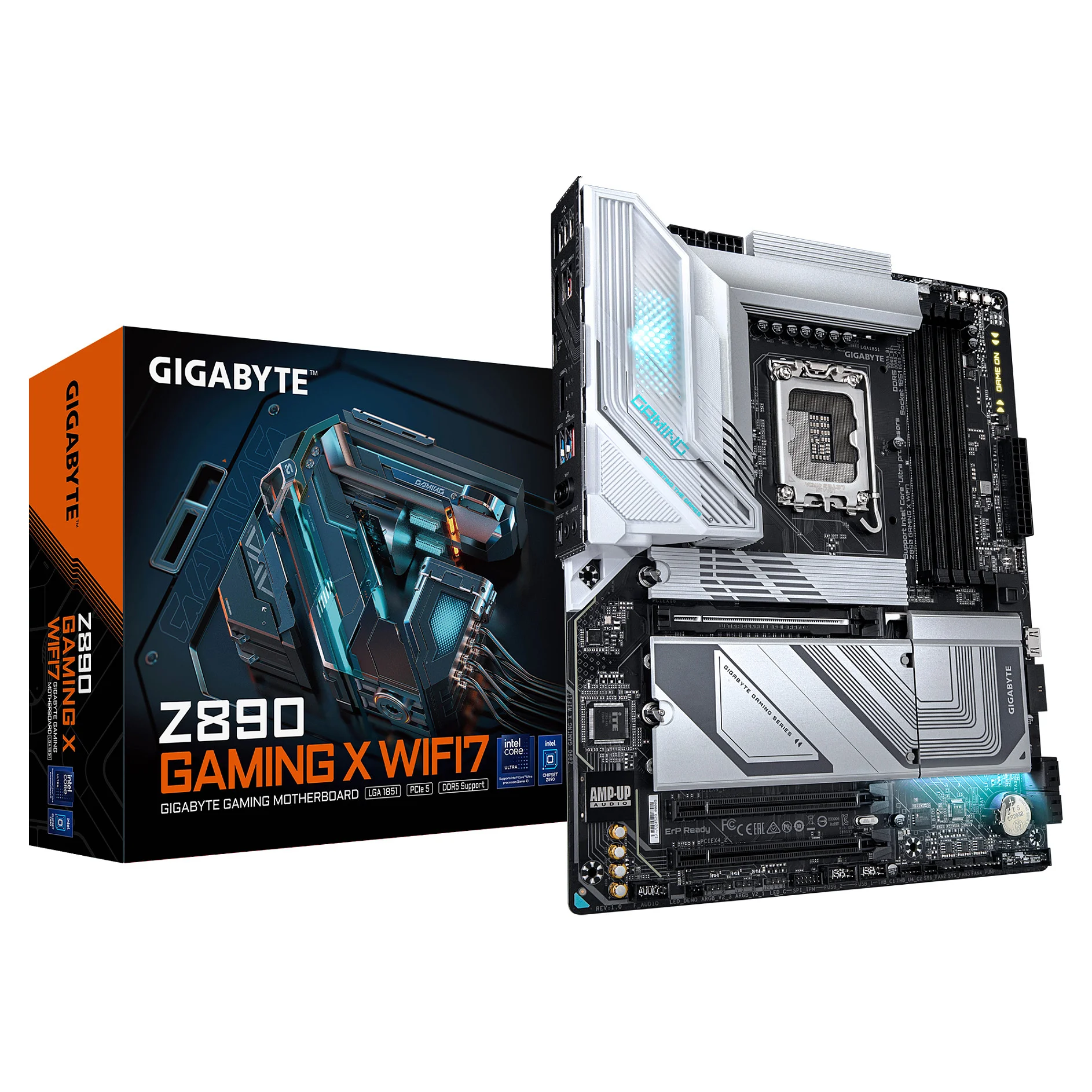 GIGABYTE Z890 GAMING X WIFI7 Mainboard   Unterstuetzt Intel Core Ultra  Serie 2  CPUs  16 1 2 Phasen VRM  bis zu 8800MHz DDR5  OC   1xPCIe 5 0   3xPCIe 4 0  Wi Fi 7  2 5GbE LAN  USB 4 PC-Zubehoer