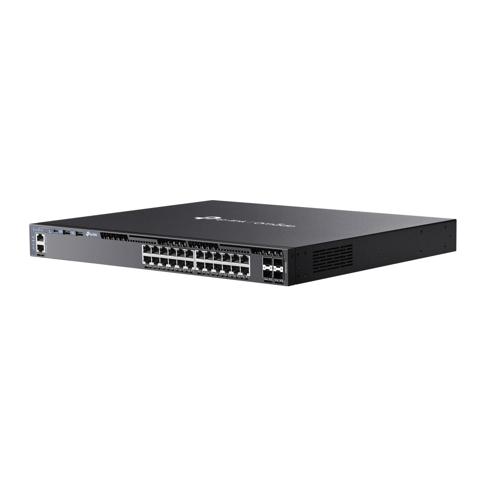 TP Link Omada SG6428X Netzwerk Switch Managed L3 Gigabit Ethernet  10 100 1000  1U Schwarz Switches Netzwerk