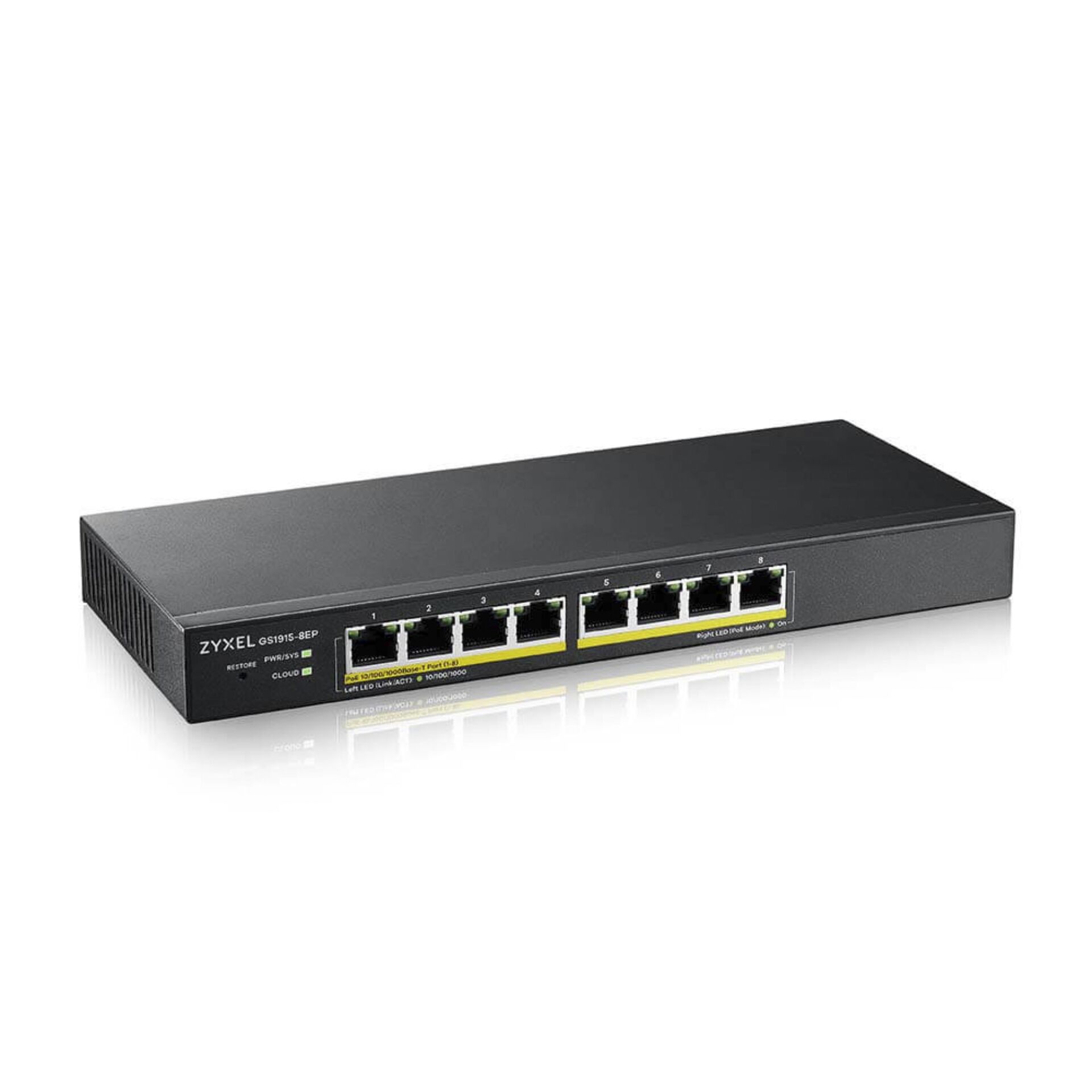 Zyxel GS1915 8EP Managed L2 Gigabit Ethernet  10 100 1000  Power over Ethernet  PoE  Schwarz Switches