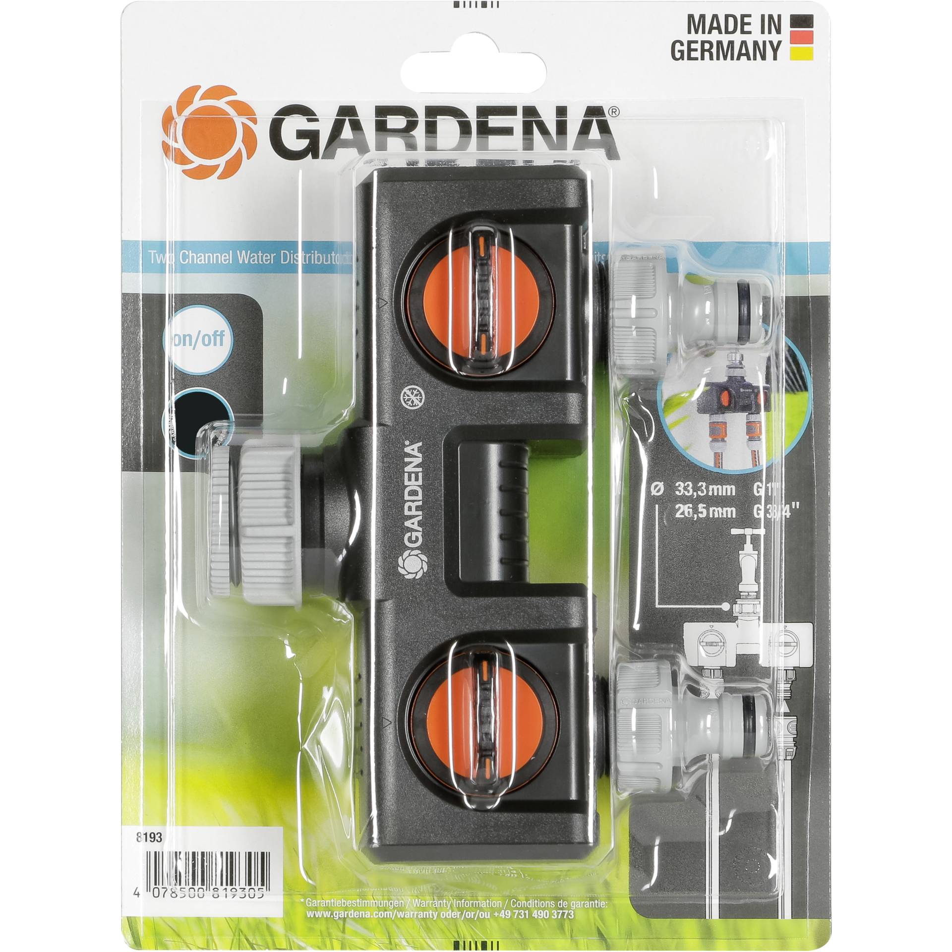 GARDENA 2 Wege Verteiler Gartenbewaesserung