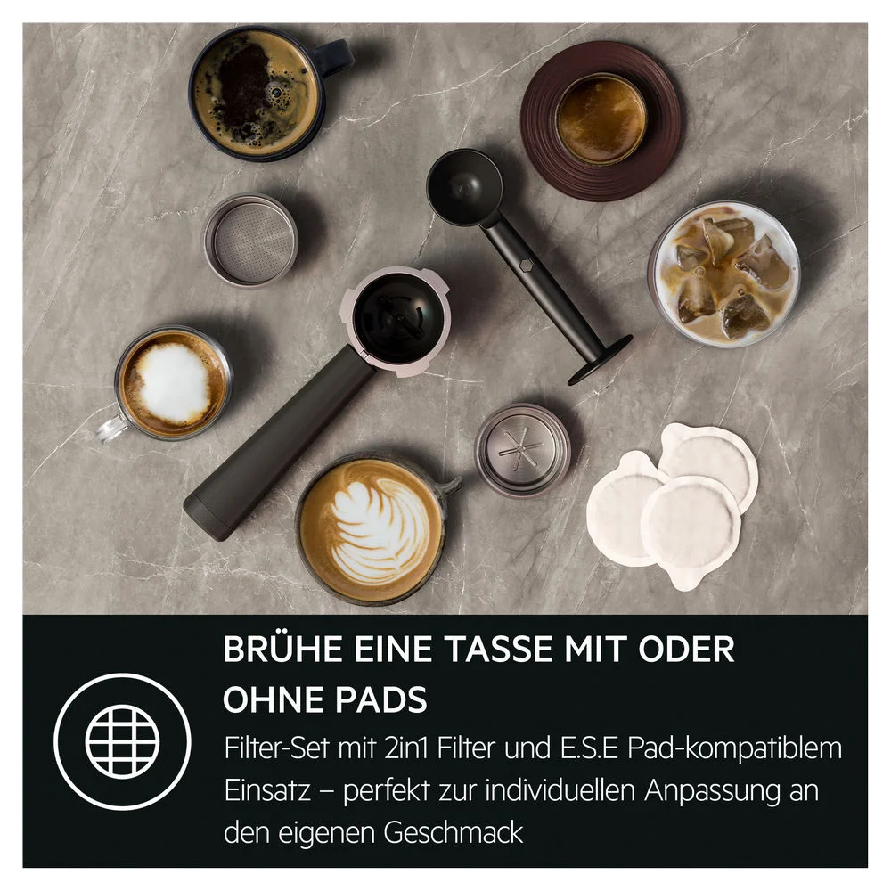 AEG Espresso Siebtraegermaschine Gourmet 6 EC6 1 6ST  Edelstahl Silber Kaffeemaschinen