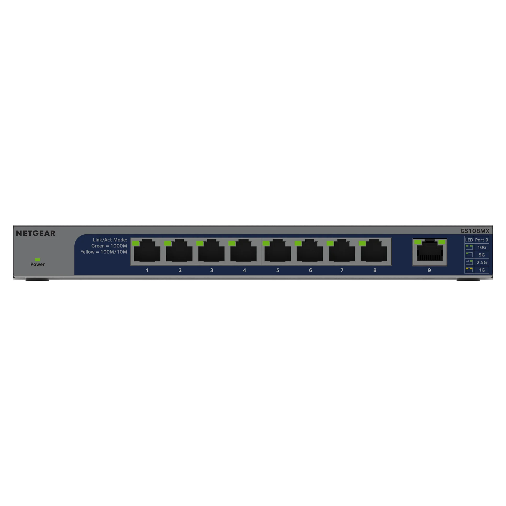 NETGEAR GS108MX 100EUS Netzwerk Switch Unmanaged L2 Gigabit Ethernet  10 100 1000  Desktop  Wandmontage Switches