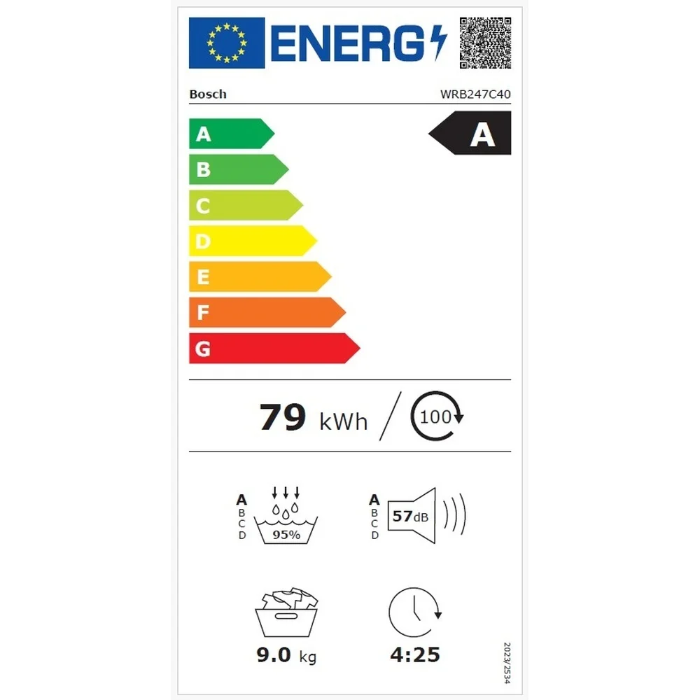 Bosch Serie 8 WRB247C40 Waeschetrockner Freistehend Frontlader 9 kg Weiss Kuechengrossgeraete