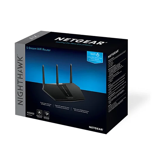 NETGEAR Nighthawk AX 5 Stream AX2400 WiFi 6 Router RAX30 WLAN Router Gigabit Ethernet Dual Band 2 4 GHz 5 GHz Schwarz