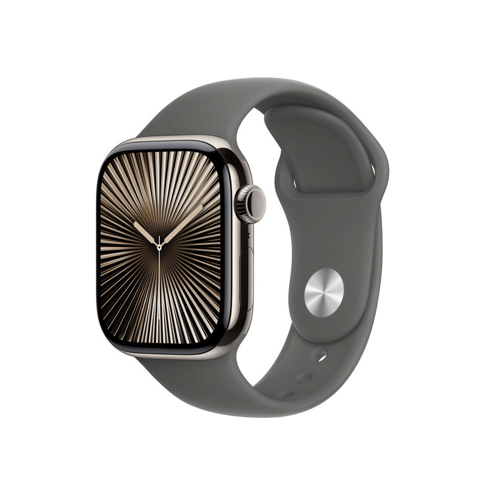 Apple watch series 10 gps   cellular 42mm natural titanium case with stone grey sport band   m l Smartwatches & Fitnesstracker