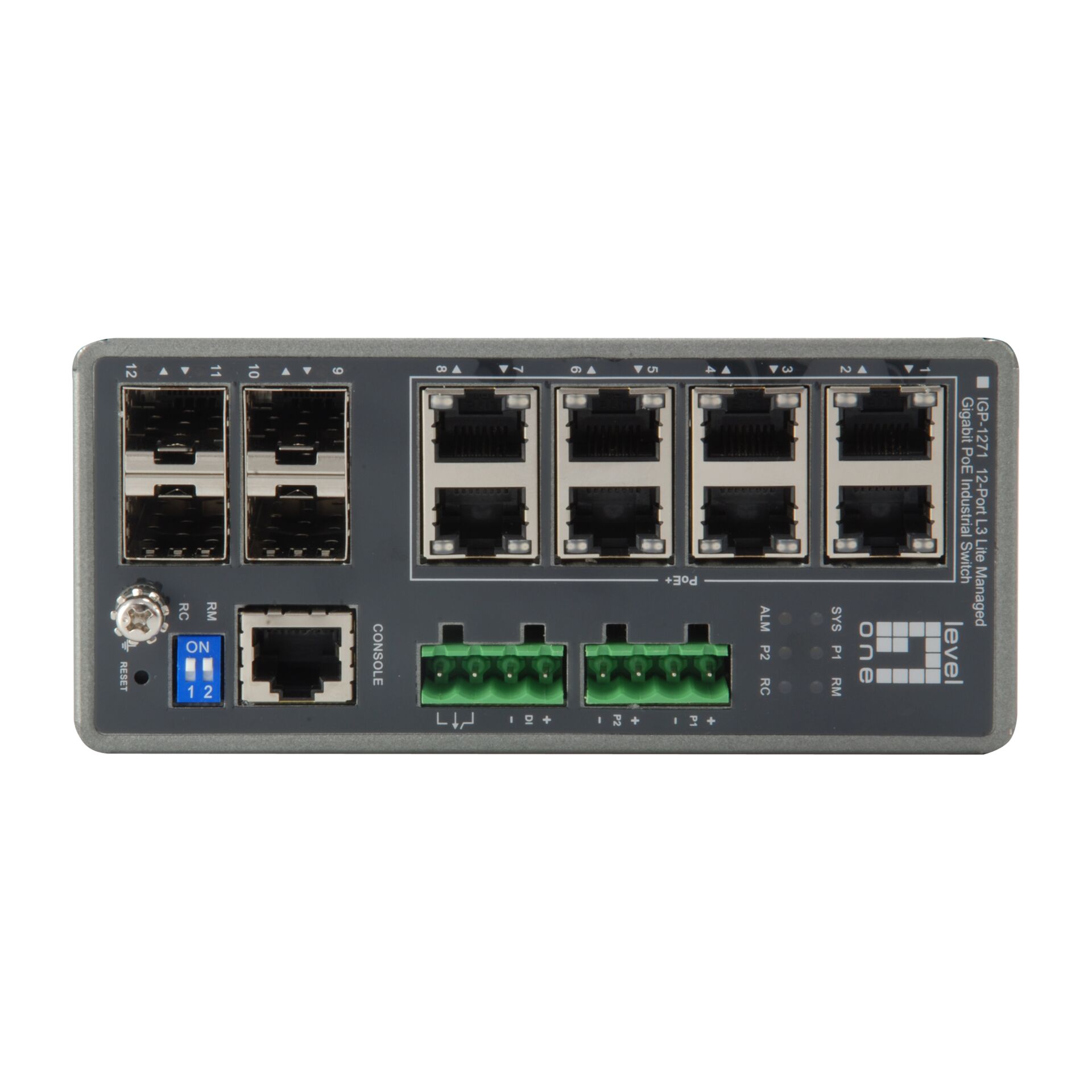 LevelOne IGP 1271 Managed Layer 3 Gigabit Ethernet Switch PoE Grau 10 100 1000 Switches