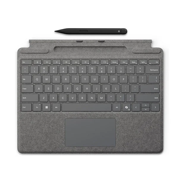 Microsoft Surface Pro 10 11 FB Keyboard inkl  Pen2   Copilot Taste   Platin Notebook & Tablet Zubehoer