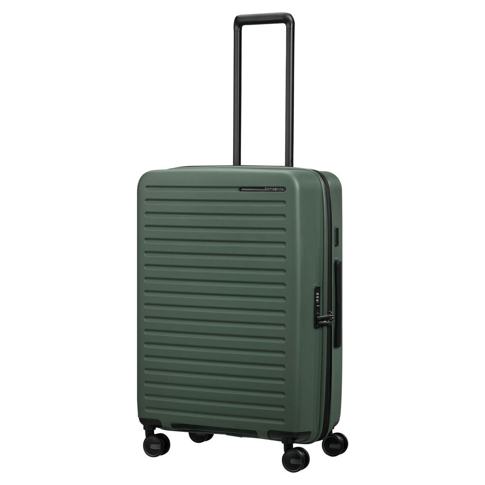 SAMSONITE 4 Rollen Trolley RESTACKD mit Packwuerfel M M  68 cm  sage Taschen & Rucksaecke