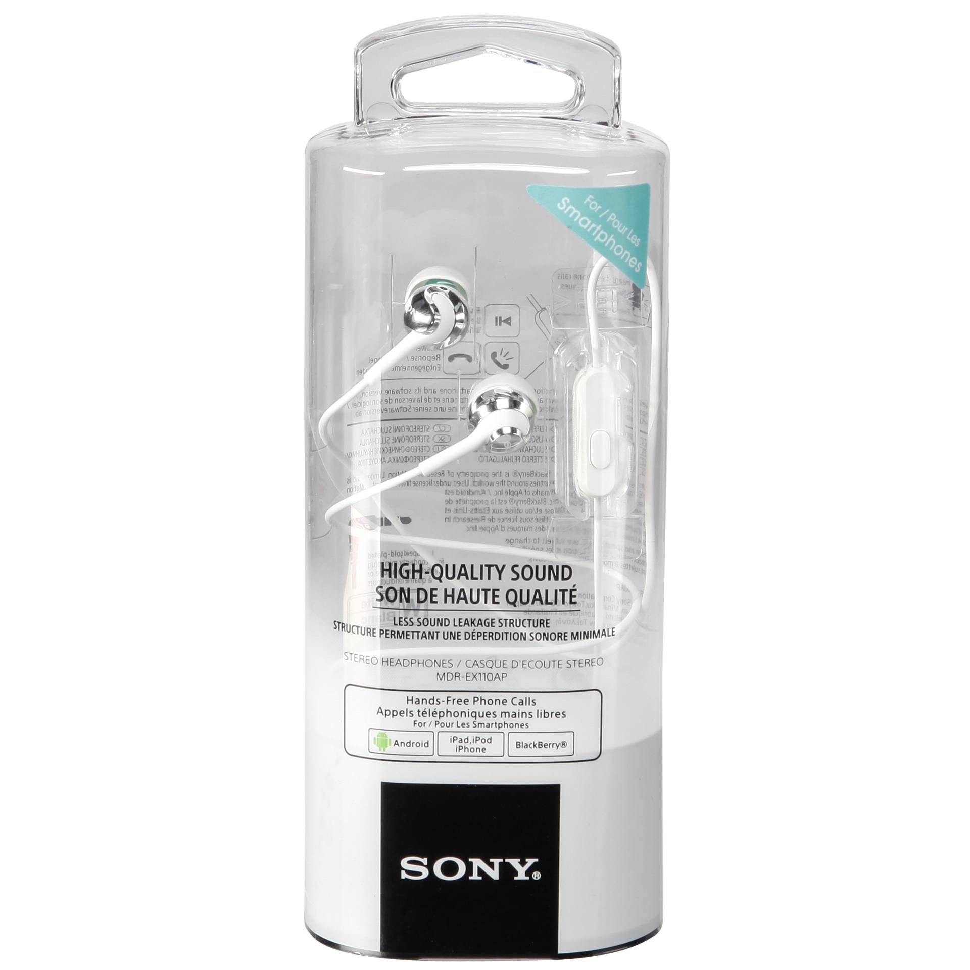 Sony MDR EX110AP Kopfhoerer Kabelgebunden im Ohr Anrufe Musik Weiss Over-Ear