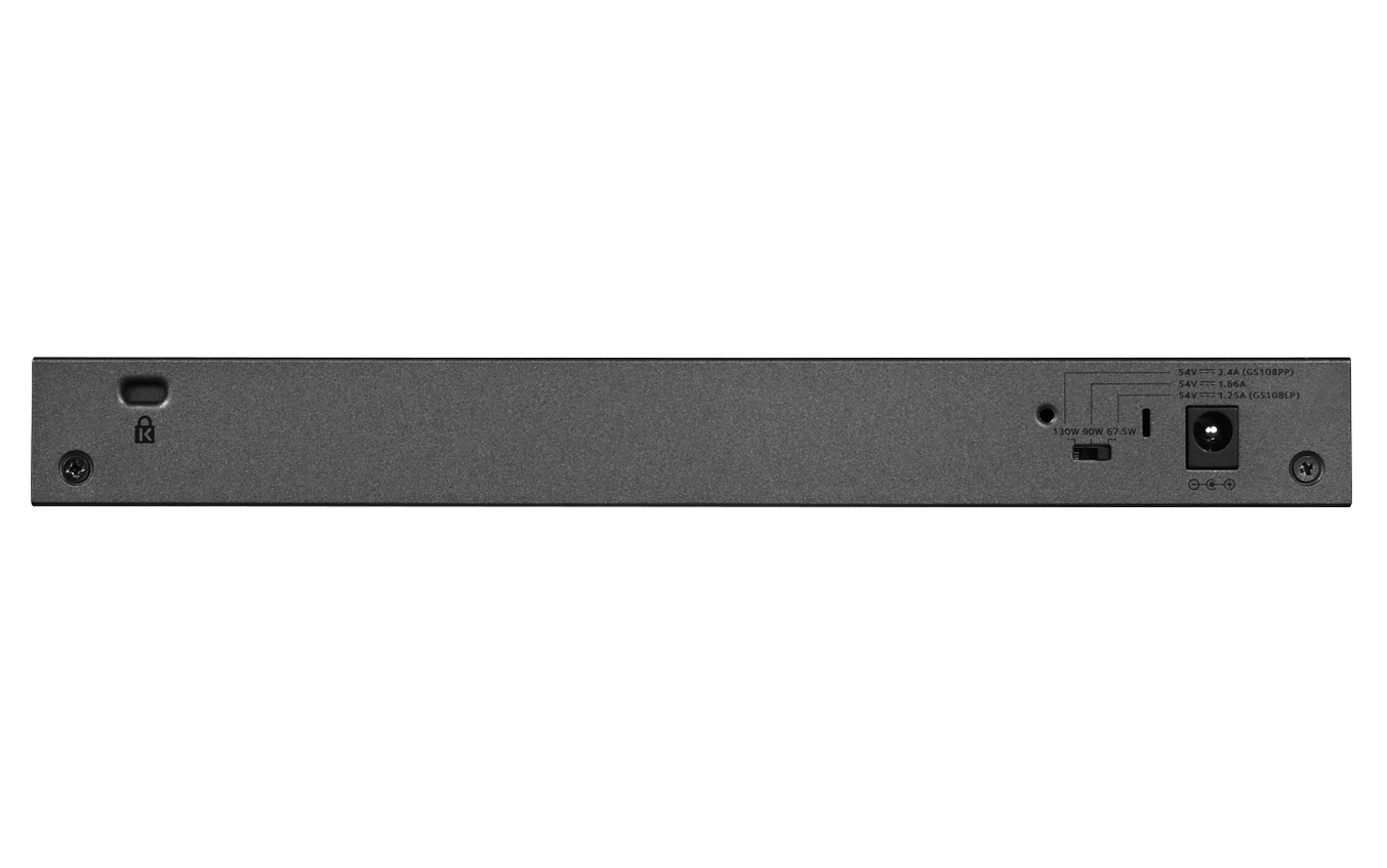 Netgear GS108LP Switch 8 Port Gigabit Ethernet unmanaged   8x GE   Desktop   Black Switches