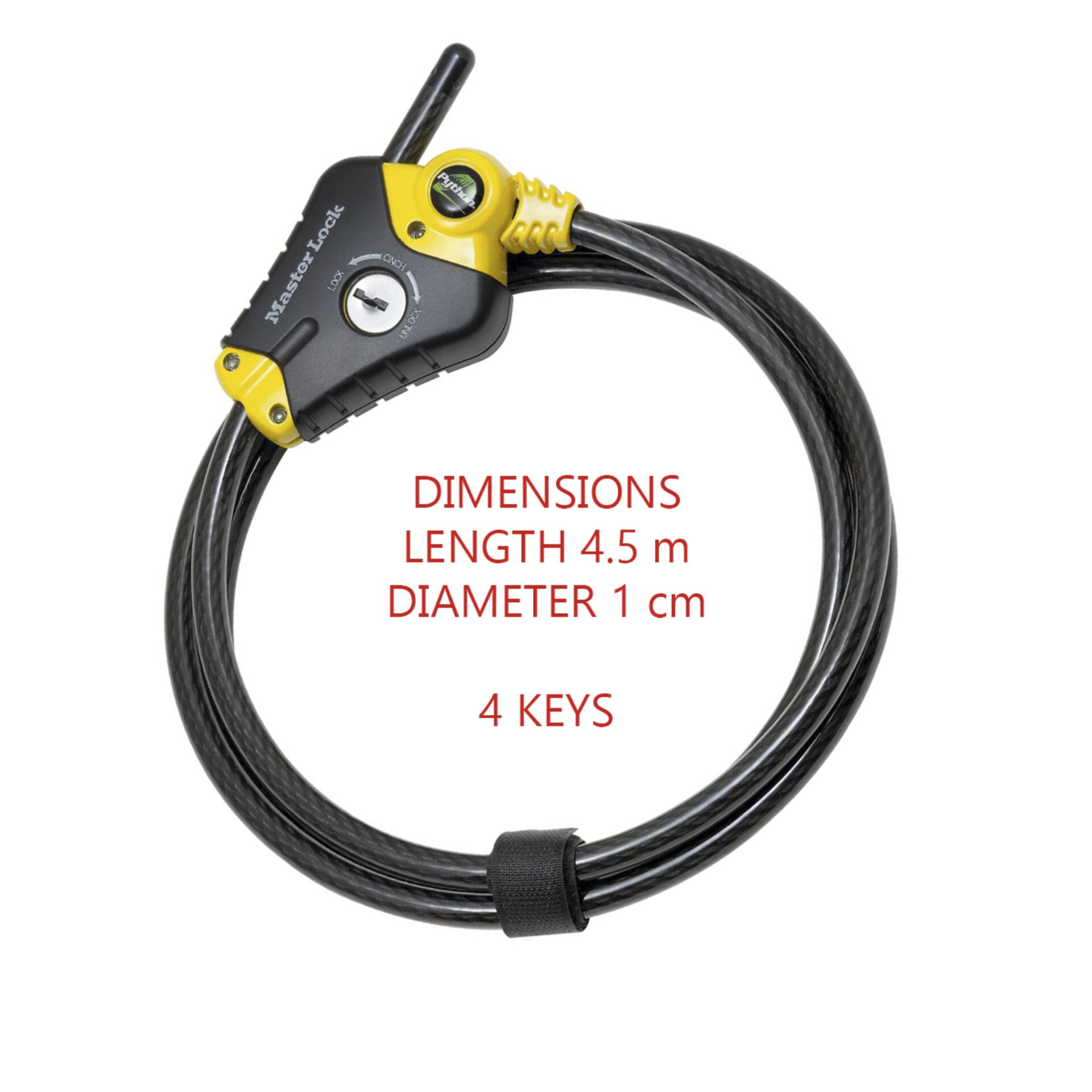 Master Lock verstellbares Python Verschlusskabel 10mm 8420EURD Radsport