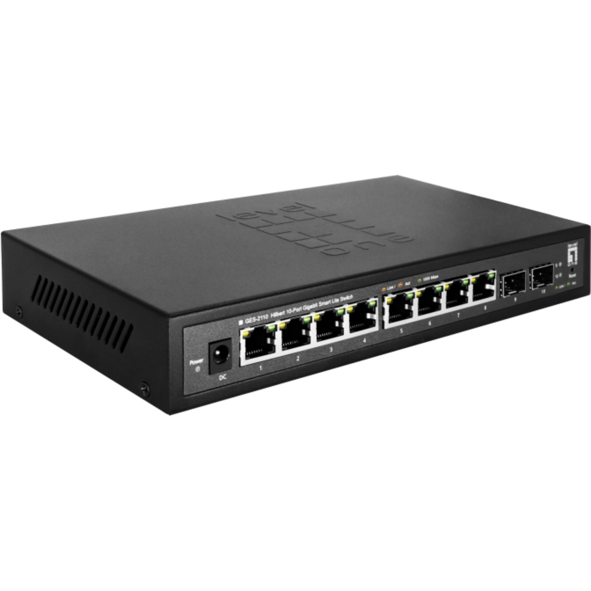 LevelOne Hilbert 10 Port Gigabit Smart Lite Switch  8 x Gigabit RJ45  2 x Gigabit SFP Netzwerk