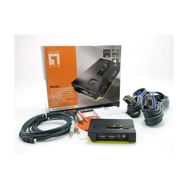 Level One KVM Switch USB 2x Audio PC-Zubehoer