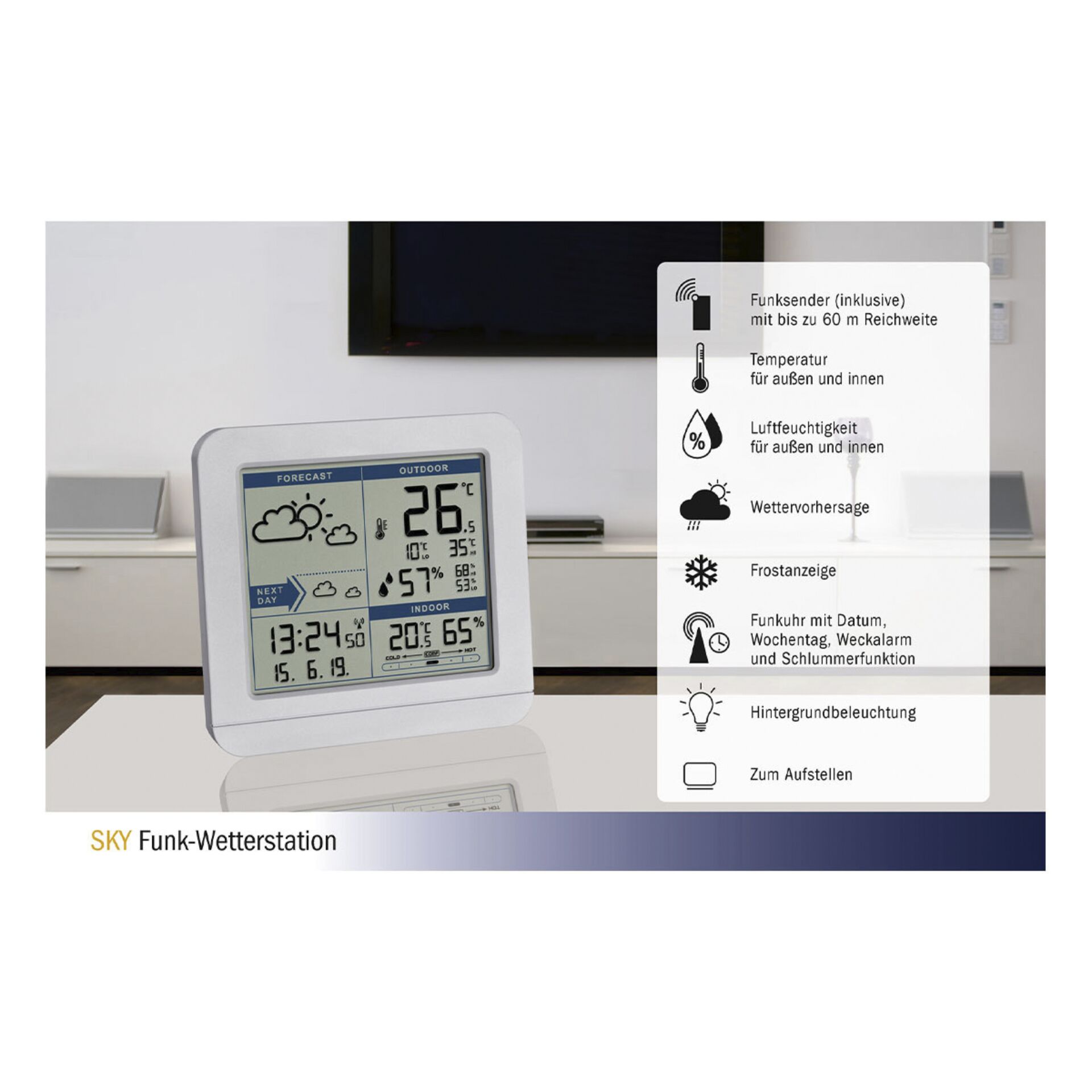 TFA 35 1152 02 SKY Funkwetterstation Wetterstationen