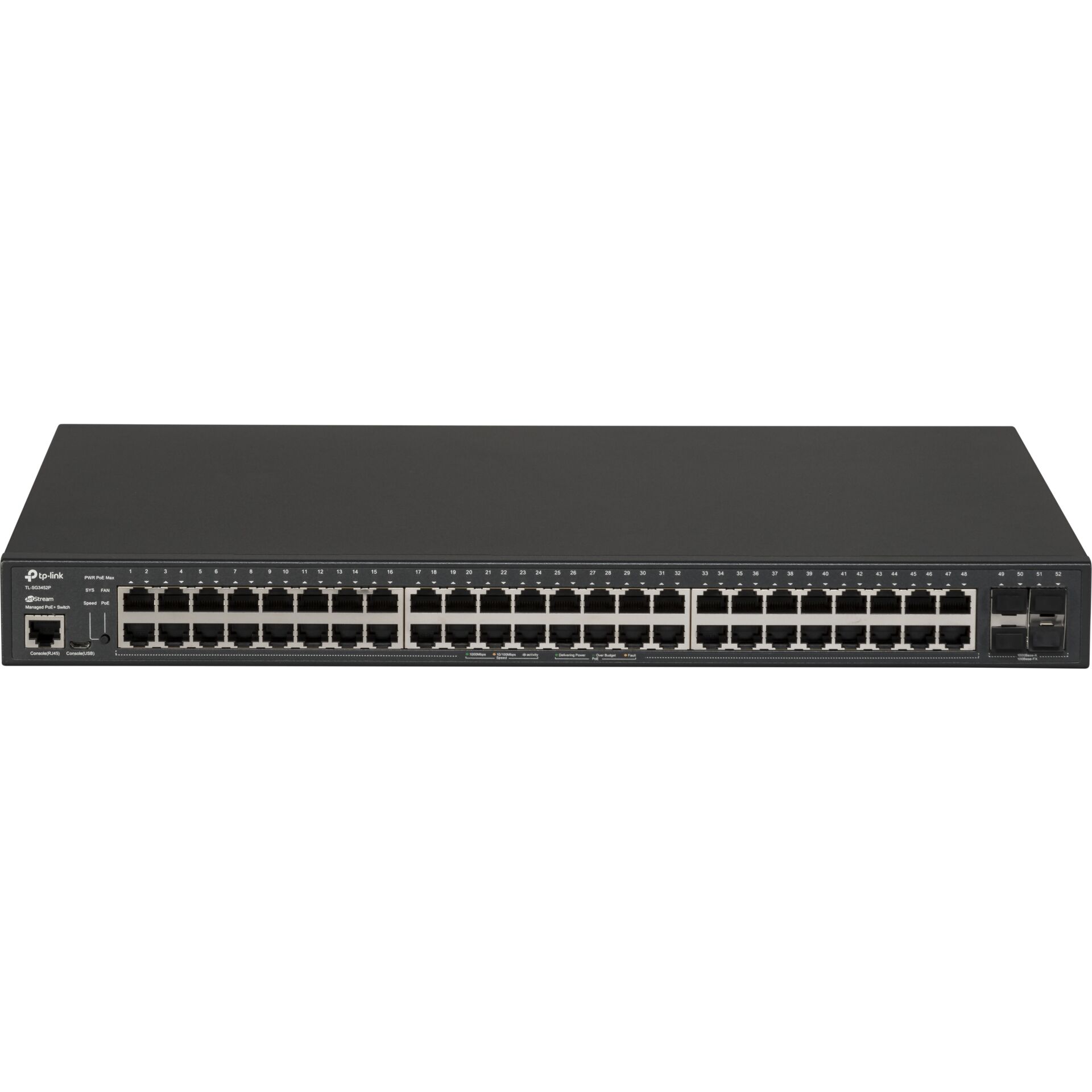 TP Link Omada SG3452P Netzwerk Switch Managed L2 L3 Gigabit Ethernet  10 100 1000  Power over Ethernet  PoE  1U Schwarz Switches