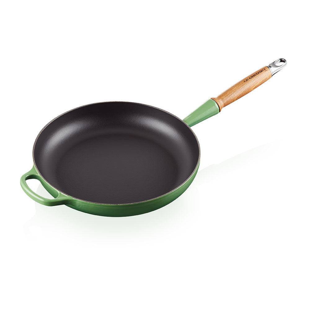 Le Creuset Gusseisenpfanne mit Holzgriff  28 cm  Bamboo Green Pfannen & Toepfe