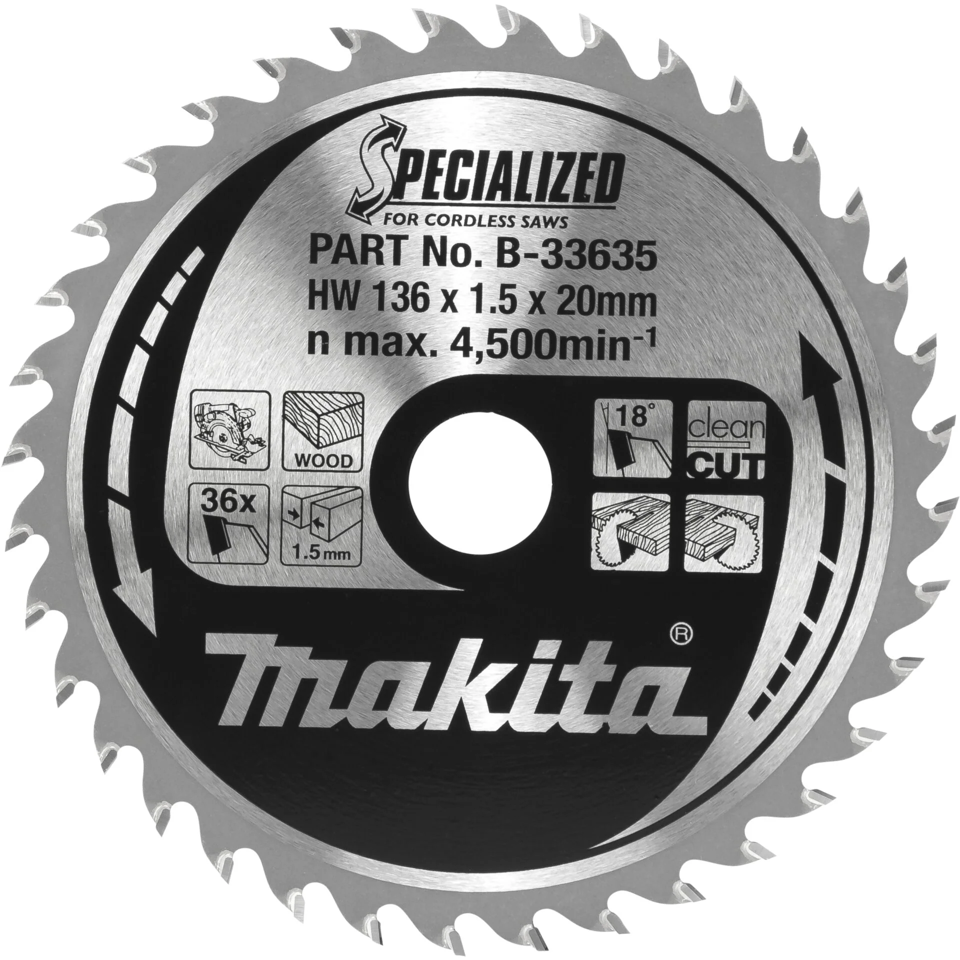 Makita B 33635 SPECIALIZED Saegeb 136x20x36Z Saegen